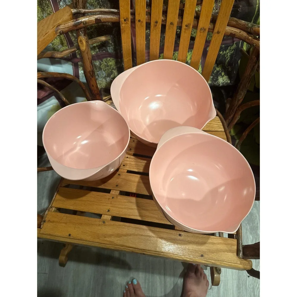 BoxedHome Soft Pink Nesting Mixing Bowls - 3-Piece Set (Like New Open Box)